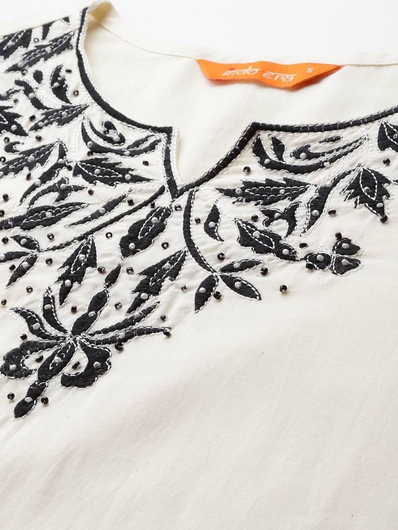 Ethnic Motifs Embroidered Regular  Cotton Kurta with Trousers & Dupatta
