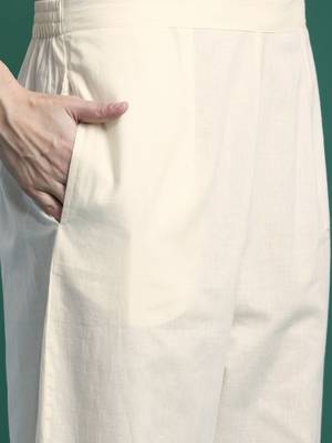 Ethnic Motifs Embroidered Regular  Cotton Kurta with Trousers & Dupatta 3