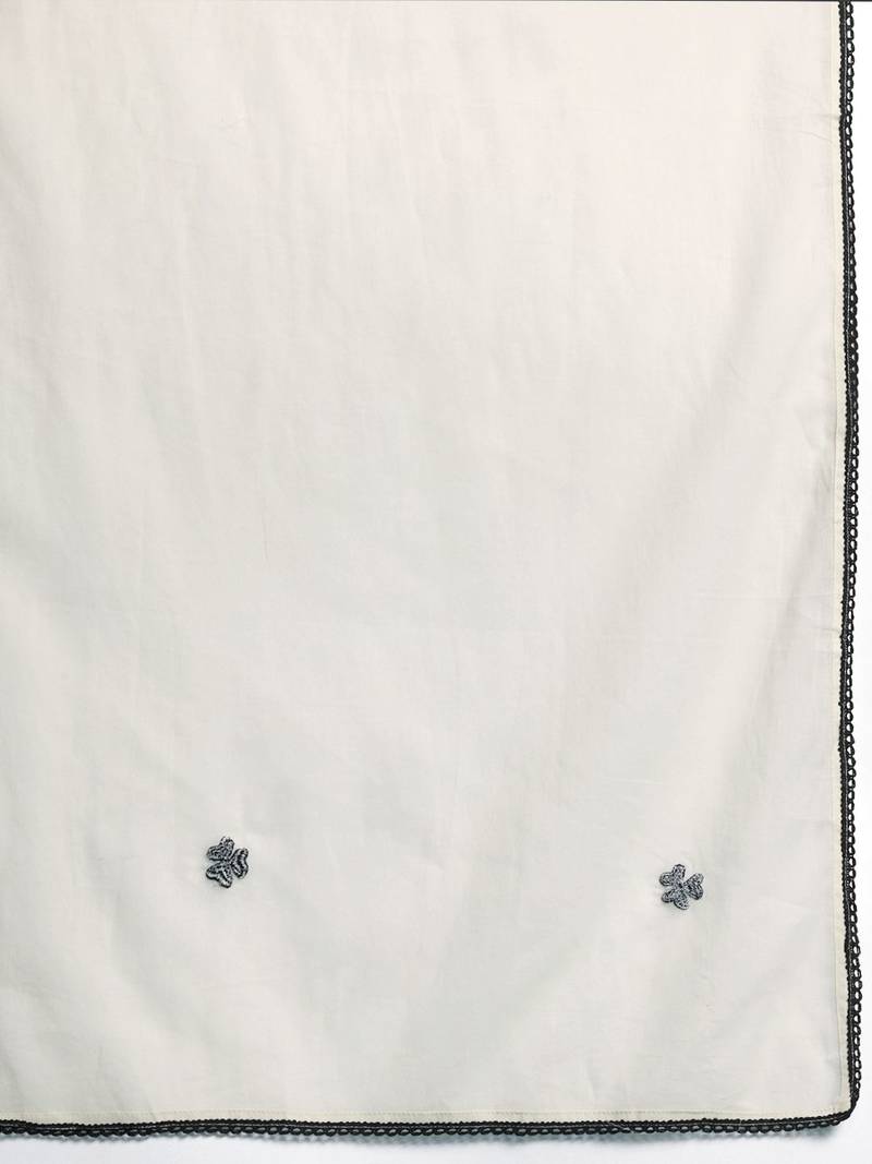 Ethnic Motifs Embroidered Regular  Cotton Kurta with Trousers & Dupatta