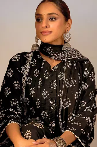 Women Ethnic Motifs Printed Regular  Cotton Kurta with Trousers & With Dupatta
