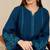 Ethnic Motifs Embroidered Flared Sleeves Notch Neck Straight Kurta with Trousers