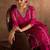 Floral Embroidered V-Neck Sequinned Cotton Straight Kurta With Trousers & Dupatta