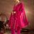 Floral Embroidered V-Neck Sequinned Cotton Straight Kurta With Trousers & Dupatta