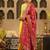Floral Yoke Design Round Neck Zari Straight Kurta & Trousers With Dupatta