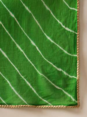 Leheriya Printed Straight Sequinned Georgette Kurta with Trousers & Dupatta 3