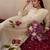 Women Floral Printed Regular Thread Work  Cotton Kurta with Trousers