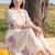 Women Floral Embroidered Pleated Thread Work Pure Cotton Kurta with Trousers