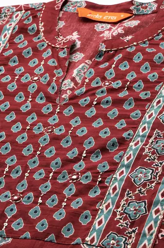 Ethnic Motifs Printed Pure Cotton Kurta with Trousers