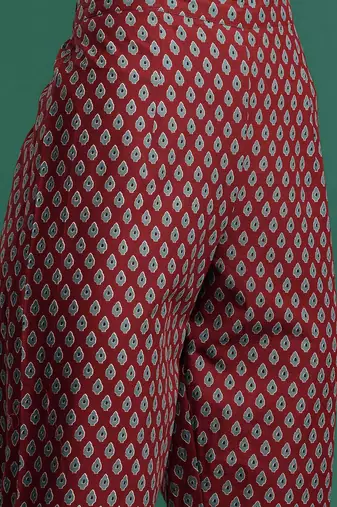 Ethnic Motifs Printed Pure Cotton Kurta with Trousers