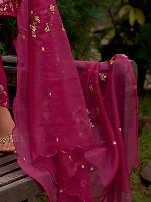 Women Floral Embroidered Panelled Sequinned Kurta with Trousers & With Dupatta 4