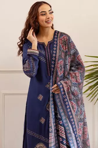 Women Ethnic Motifs Printed Kurta with Palazzos & Dupatta