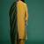 Plus Size Mustard Embroidered Straight Kurta Trousers With Dupatta Set
