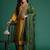 Plus Size Mustard Embroidered Straight Kurta Trousers With Dupatta Set