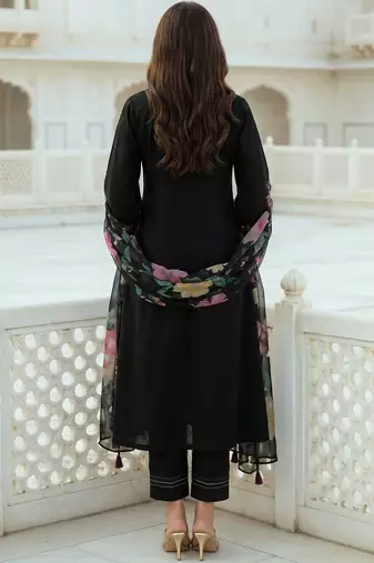 Women Floral Embroidered Regular Thread Work Pure Cotton Kurta with Trousers & With Dupatta
