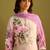 Floral Printed V-Neck Linen Straight Kurta With Trousers & Dupatta