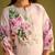 Floral Printed V-Neck Linen Straight Kurta With Trousers & Dupatta