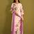 Floral Printed V-Neck Linen Straight Kurta With Trousers & Dupatta