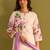 Floral Printed V-Neck Linen Straight Kurta With Trousers & Dupatta