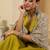 Sleeveless V-Neck Straight Kurta With Trousers & Dupatta