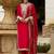 Ethnic Motifs Embroidered V-Neck Mirror Work Kurta With Trousers & Dupatta