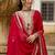 Ethnic Motifs Embroidered V-Neck Mirror Work Kurta With Trousers & Dupatta