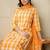 Paisley Printed V-Neck  Cotton Straight Kurta With Trousers And Dupatta