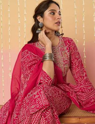 Women Ethnic Motifs Printed Regular Pure Cotton Kurta with Trousers & With Dupatta 2
