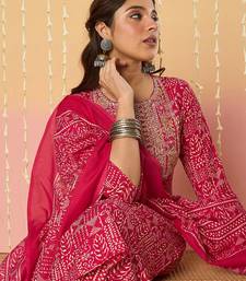 Women Ethnic Motifs Printed Regular  Cotton Kurta with Trousers & With Dupatta