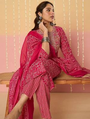 Women Ethnic Motifs Printed Regular Pure Cotton Kurta with Trousers & With Dupatta 6