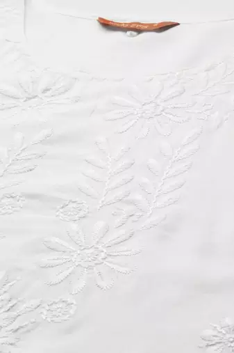 Women Floral Embroidered Regular Thread Work Pure Cotton Kurta with Trousers & With Dupatta