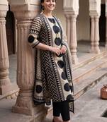 Women Printed Regular Pure Cotton Kurta with Trousers & With Dupatta