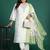 Plus Size White Embroidered Straight Kurta Trousers With Dupatta Set