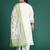 Plus Size White Embroidered Straight Kurta Trousers With Dupatta Set