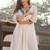 Floral Embroidered V-Neck A-Line  Cotton Kurta WIth Trousers