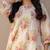 Floral Printed A Line  Cotton Kurta With Trousers