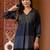 Colourblocked V-Neck A-Line Kurta With Trousers