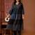 Colourblocked V-Neck A-Line Kurta With Trousers