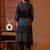 Colourblocked V-Neck A-Line Kurta With Trousers