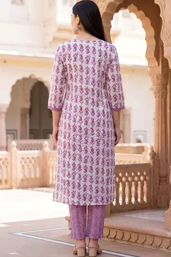 Women Ethnic Motifs Printed Regular  Cotton Kurta with Trousers & With Dupatta