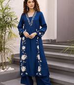 Women Floral Printed A-Line Kurta with Palazzos