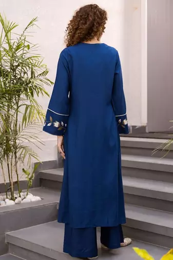 Women Floral Printed A-Line Kurta with Palazzos