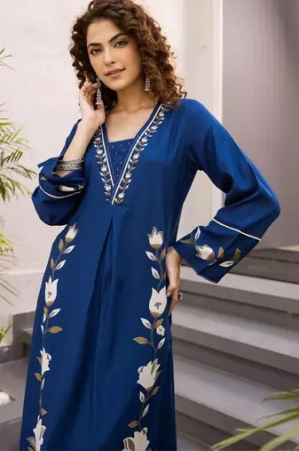 Women Floral Printed A-Line Kurta with Palazzos