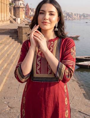 Women Ethnic Motifs Printed Regular  Cotton Kurta with Trousers & With Dupatta 3
