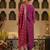 Floral Embroidered Round Neck Zari Straight Kurta & Trousers With Dupatta