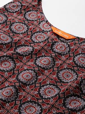 Ajrakh Printed Regular  Cotton Kurta with Salwar 3