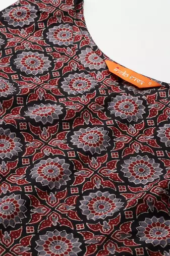 Ajrakh Printed Regular  Cotton Kurta with Salwar