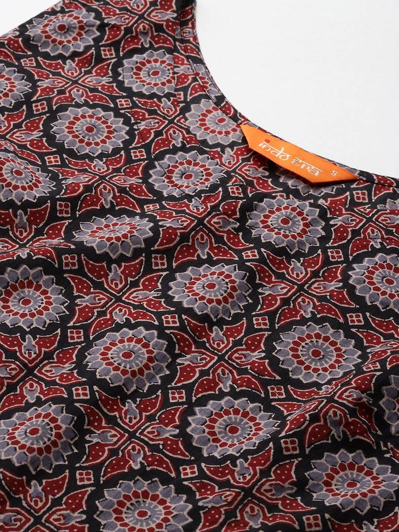 Ajrakh Printed Regular  Cotton Kurta with Salwar