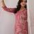 Floral Embroidered Thread Work  Cotton V-Neck Straight Kurta With Trousers
