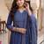Women Ethnic Motifs Printed Empire Thread Work Cotton Kurta Trousers & Dupatta