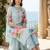 Women Floral Printed Regular Thread Work Linen Kurta with Trousers & With Dupatta